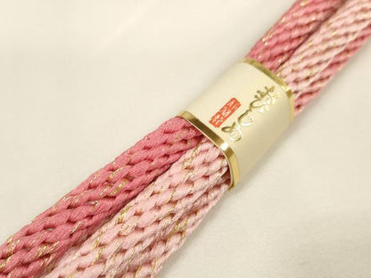 平和屋着物●和装小物 帯締め・帯揚げセット 流水枝梅文 金彩 金糸 逸品 未使用 DABA7678zzz
