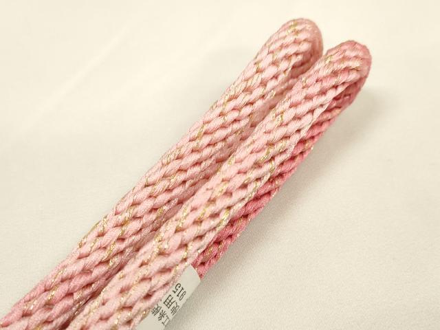 平和屋着物●和装小物 帯締め・帯揚げセット 流水枝梅文 金彩 金糸 逸品 未使用 DABA7678zzz