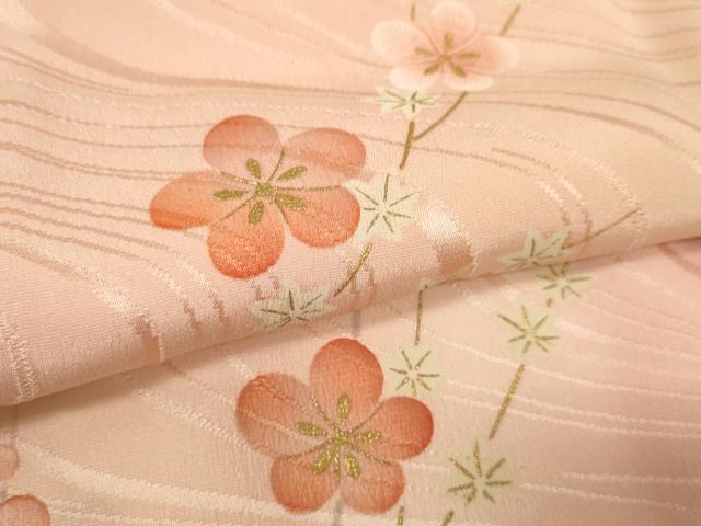 平和屋着物●和装小物 帯締め・帯揚げセット 流水枝梅文 金彩 金糸 逸品 未使用 DABA7678zzz