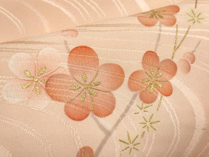 平和屋着物●和装小物 帯締め・帯揚げセット 流水枝梅文 金彩 金糸 逸品 未使用 DABA7678zzz