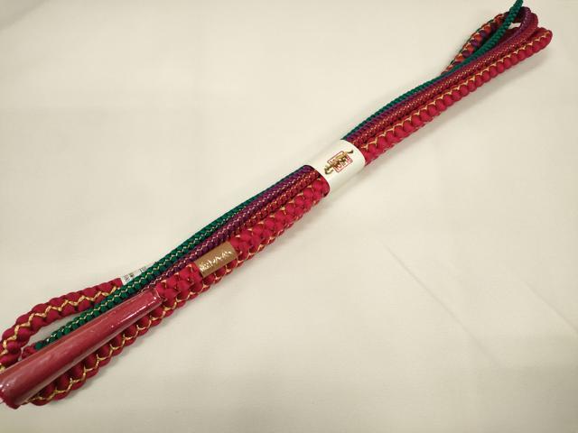 平和屋着物●和装小物 帯締め・帯揚げセット 舞桜文 金糸 組紐 逸品 未使用 DABA7679zzz