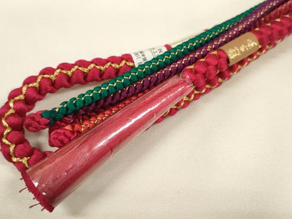 平和屋着物●和装小物 帯締め・帯揚げセット 舞桜文 金糸 組紐 逸品 未使用 DABA7679zzz
