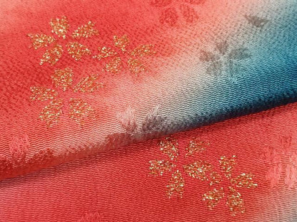 平和屋着物●和装小物 帯締め・帯揚げセット 舞桜文 金糸 組紐 逸品 未使用 DABA7679zzz