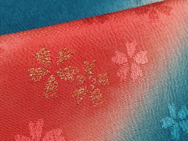 平和屋着物●和装小物 帯締め・帯揚げセット 舞桜文 金糸 組紐 逸品 未使用 DABA7679zzz