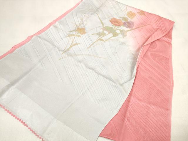 平和屋着物●和装小物 帯締め・帯揚げセット 草花文 金彩 逸品 DABA7680zzz