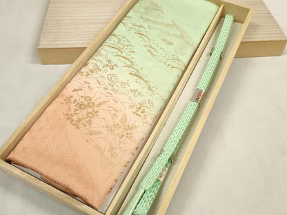 平和屋着物●和装小物　帯締め・帯揚げセット　吉祥花文　金彩　逸品　未使用　DABA7681zzz