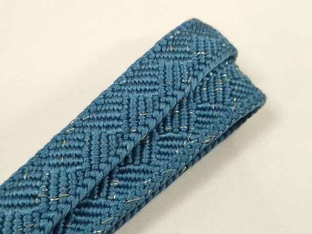 平和屋着物●和装小物　帯締め・帯揚げセット　霞花文　手組　金糸　逸品　未使用　DABA7682zzz