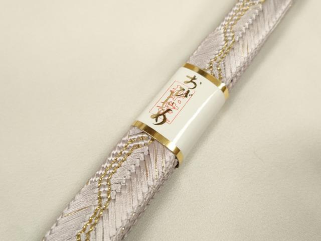 平和屋着物●和装小物　帯締め・帯揚げセット　霞花文　手組紐　笹浪組　金糸　逸品　未使用　DABA7683zzz