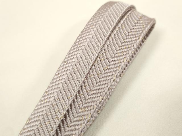 平和屋着物●和装小物　帯締め・帯揚げセット　霞花文　手組紐　笹浪組　金糸　逸品　未使用　DABA7683zzz