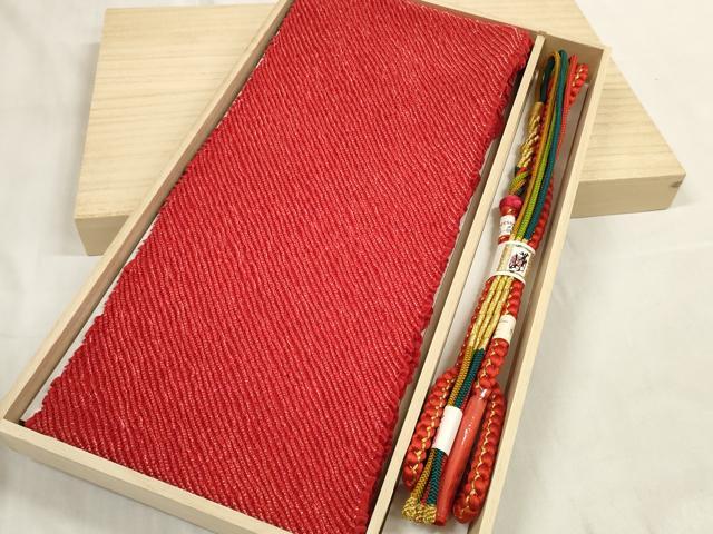 平和屋着物●和装小物　帯締め・帯揚げセット　振袖用　総絞り　本手組　金糸　逸品　未使用　DABA7684zzz