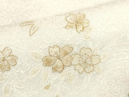 平和屋着物●和装小物　帯締め・帯揚げ・扇子セット　礼装用　刺繍　舞桜　手組　高麗組　金糸　亀房付き　逸品　未使用　DABA7692zzz
