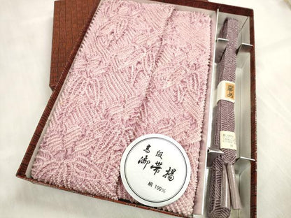 平和屋着物●和装小物　帯締め・帯揚げセット　中抜き絞り　笹　銀糸　逸品　未使用　DABA7693zzz