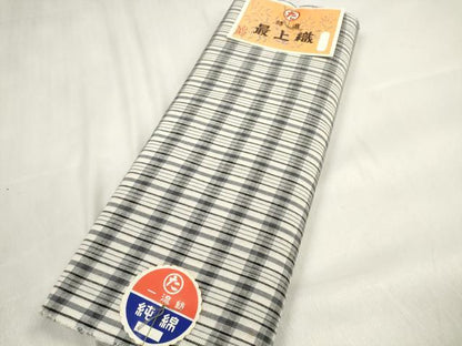 平和屋着物＊夏物 浴衣 反物 着尺 最上織 格子 証紙付き 綿 逸品 未使用 DABA7716zzz