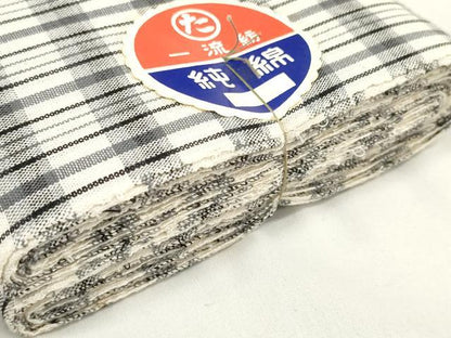 平和屋着物＊夏物 浴衣 反物 着尺 最上織 格子 証紙付き 綿 逸品 未使用 DABA7716zzz