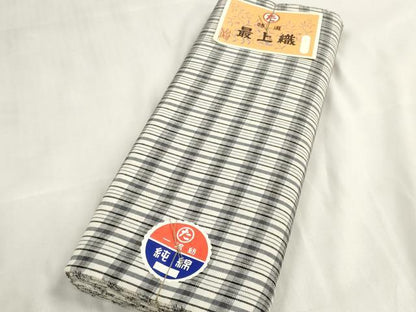 平和屋着物＊夏物 浴衣 反物 着尺 最上織 格子 証紙付き 綿 逸品 未使用 DABA7717zzz