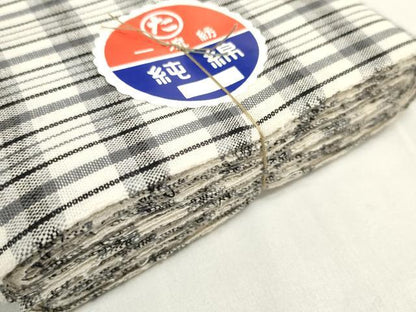 平和屋着物＊夏物 浴衣 反物 着尺 最上織 格子 証紙付き 綿 逸品 未使用 DABA7717zzz