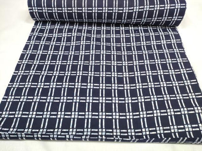 平和屋着物＊夏物 男性 浴衣 反物 着尺 格子 キングサイズ 綿 逸品 未使用 DABA7719zzz