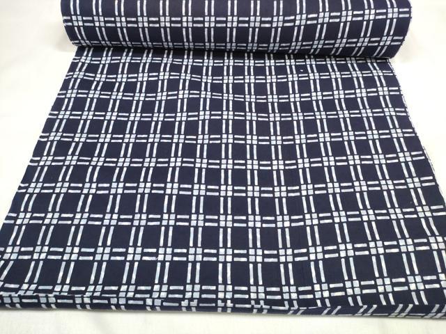 平和屋着物＊夏物 男性 浴衣 反物 着尺 格子 キングサイズ 綿 逸品 未使用 DABA7719zzz
