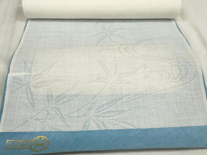 平和屋着物＊夏物　長襦袢　反物　着尺　立波枝葉紋紗　生成り色　麻　逸品　未使用　DABA7720zzz