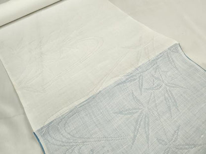 平和屋着物＊夏物　長襦袢　反物　着尺　立波枝葉紋紗　生成り色　麻　逸品　未使用　DABA7720zzz
