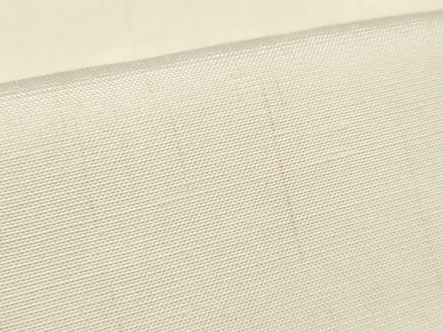 平和屋着物●石川県指定無形文化財 牛首紬 白山工房 手織り 白生地 反物 着尺 生成り色 白山工房謹製 証紙付き 逸品 未使用 DABA7741zzz