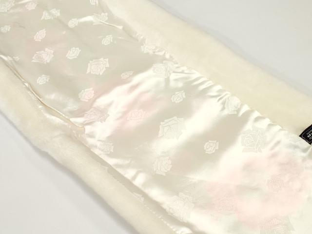 平和屋着物▼和装小物　振袖用　ケープ　ショール　ストール　装飾付き　花　パール　箱付き　成人式　防寒　逸品　DABA7789zzz