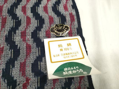 平和屋着物＊夏物　浴衣　反物　着尺　筑紫ゆうき　よろけ縞　綿　逸品　未使用　DABA7810zzz