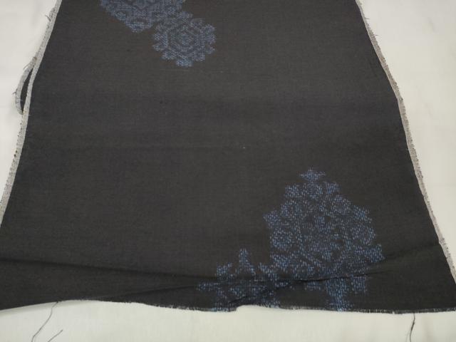 平和屋着物●結城紬　反物　着尺　変わり菱花文　証紙付き　逸品　未使用　DABA7827zzz