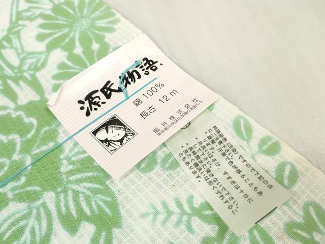 平和屋着物＊夏物　綿紅梅　浴衣　反物　着尺　花の星座　源氏物語　乱菊　花尽くし　綿　逸品　未使用　DABA7853zzz