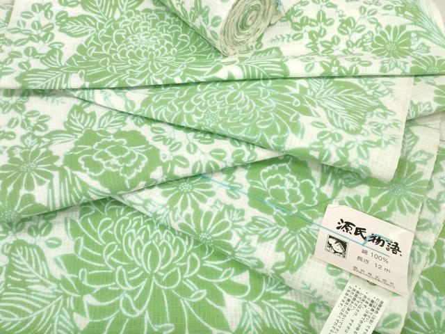 平和屋着物＊夏物　綿紅梅　浴衣　反物　着尺　花の星座　源氏物語　乱菊　花尽くし　綿　逸品　未使用　DABA7853zzz