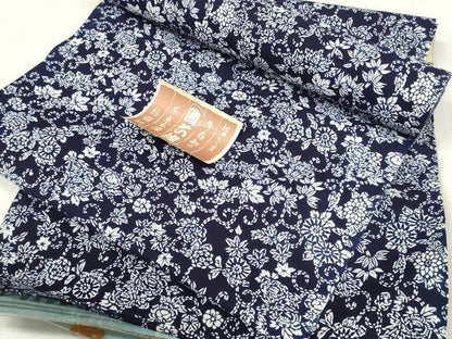 平和屋着物＊夏物 浴衣 反物 着尺 東京本染 花唐草文 紺地 綿 逸品 未使用 DABA7854zzz