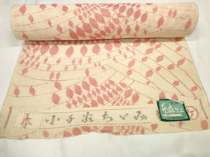 平和屋着物＊夏物 小千谷ちぢみ 反物 着尺 枝葉文 本麻 逸品 未使用 DABA7860zzz