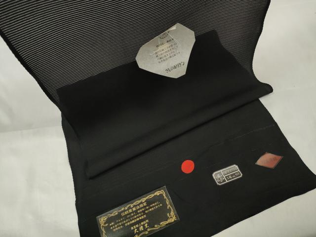 平和屋着物＊夏物 黒紋付 黒反物 着尺 絽 大禮黒 逸品 未使用 DABA7863zzz