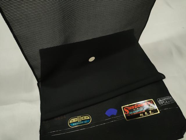 平和屋着物＊夏物 黒紋付 黒反物 着尺 絽 藍下黒染 旭光黒 逸品 未使用 DABA7864zzz