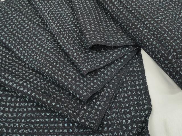 平和屋着物●久留米絣 反物 着尺 幾何学文様 綿 逸品 未使用 DABA7865zzz