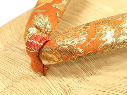 平和屋着物●和装小物　女の子　ぽっくり下駄　こっぽり・おこぼ下駄　畳表　金蒔絵　群れ鶴　逸品　DABA7926zzz
