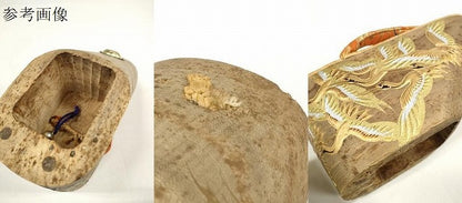 平和屋着物●和装小物　女の子　ぽっくり下駄　こっぽり・おこぼ下駄　畳表　金蒔絵　群れ鶴　逸品　DABA7926zzz