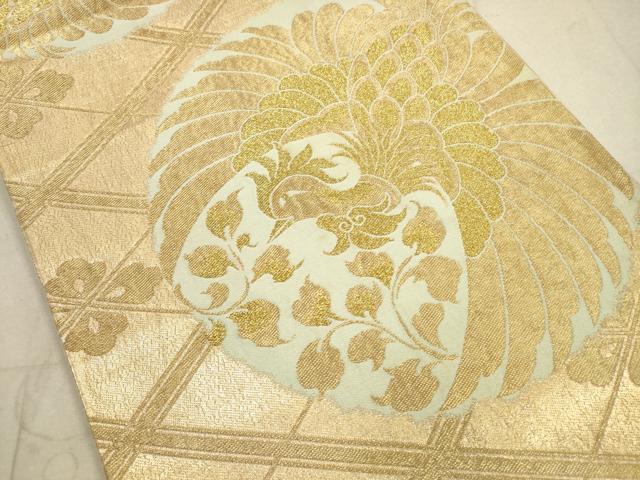 平和屋着物◎六通柄袋帯　鳳凰花文　金糸　正絹　逸品　DABA8006xg