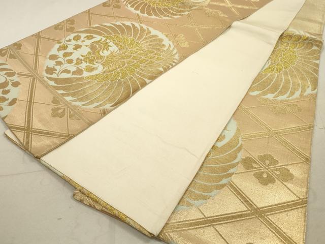 平和屋着物◎六通柄袋帯　鳳凰花文　金糸　正絹　逸品　DABA8006xg