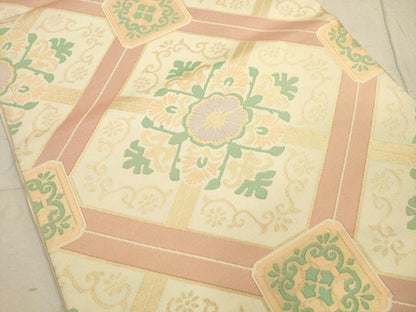 平和屋着物◎六通柄袋帯　花菱文　正絹　逸品　DABA8008xg