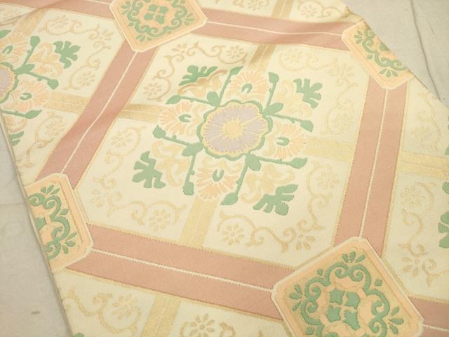 平和屋着物◎六通柄袋帯　花菱文　正絹　逸品　DABA8008xg