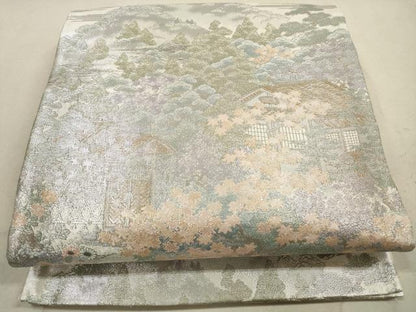 平和屋着物◎六通柄袋帯　京百景北山の里　プラチナ箔　正絹　逸品　DABA8013xg