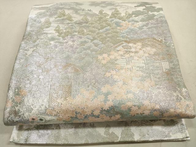 平和屋着物◎六通柄袋帯　京百景北山の里　プラチナ箔　正絹　逸品　DABA8013xg