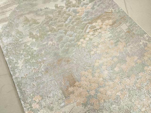 平和屋着物◎六通柄袋帯　京百景北山の里　プラチナ箔　正絹　逸品　DABA8013xg