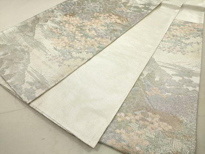 平和屋着物◎六通柄袋帯　京百景北山の里　プラチナ箔　正絹　逸品　DABA8013xg