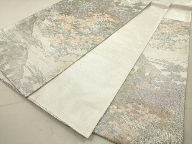 平和屋着物◎六通柄袋帯　京百景北山の里　プラチナ箔　正絹　逸品　DABA8013xg
