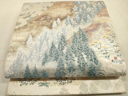 平和屋着物◎六通柄袋帯　北山路　九百錦　金糸　正絹　逸品　DABA8020xg