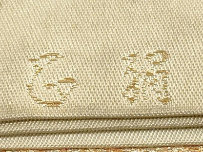 平和屋着物◎西陣　服部織物謹製　六通柄　本袋帯　銀鳥錦　金糸　正絹　逸品　DABA8152xg