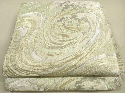 平和屋着物◎六通柄袋帯　流水文　金銀糸　正絹　逸品　DABA8156xg