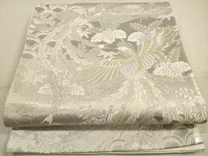 平和屋着物◎六通柄袋帯　鳳凰花文　金銀糸　正絹　逸品　DABA8169xg